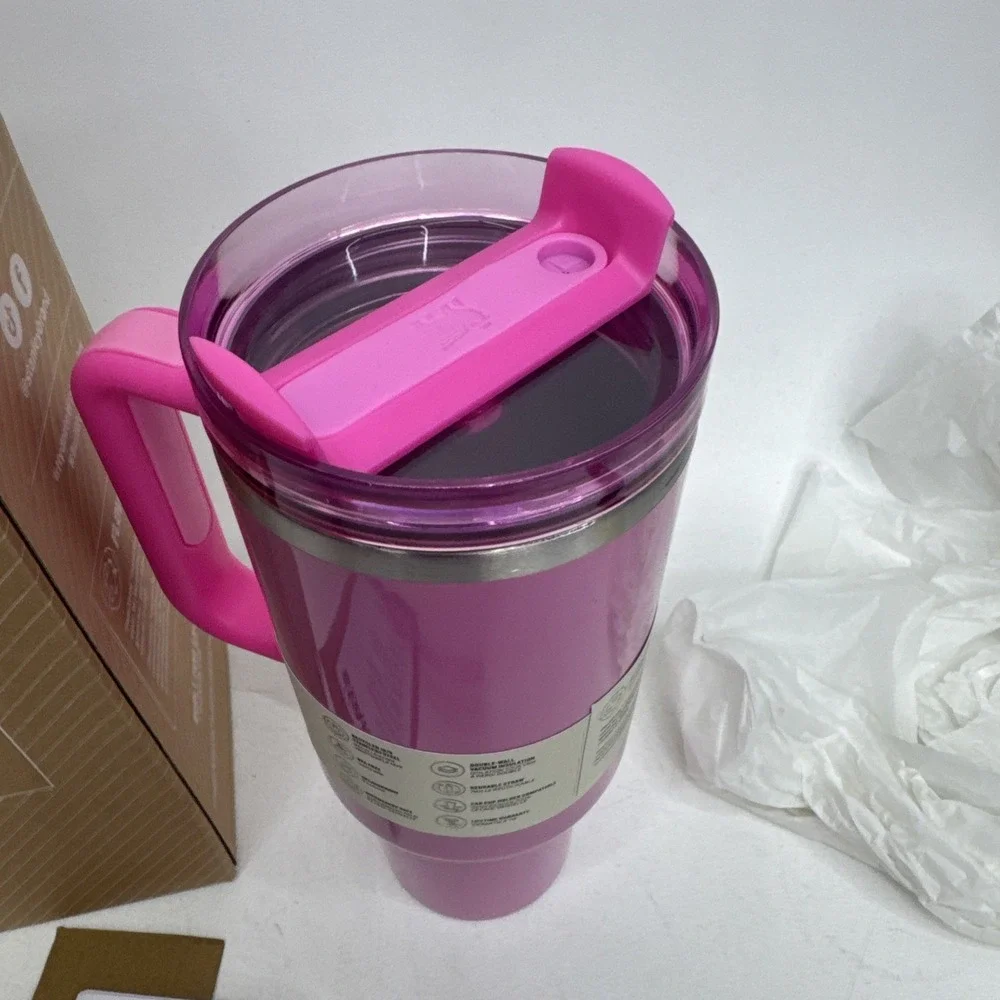 Stanley Starbucks Cherry Blossom Pink 40 oz The Flow State Tumbler Quencher New - Picture 7 of 11
